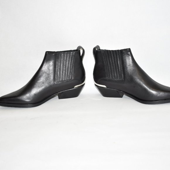$500 RAG & BONE Westin Bootie CUBAN BLACK LEATHER LOGO CHUNKY 40 (DC9.5) - Picture 7 of 12